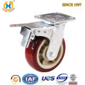 China 6 inch Industrial heavy duty swivel PU Total brake caster
